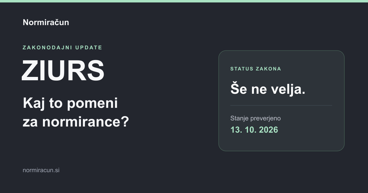 ZIURS še ne velja: kaj to pomeni za normirance?